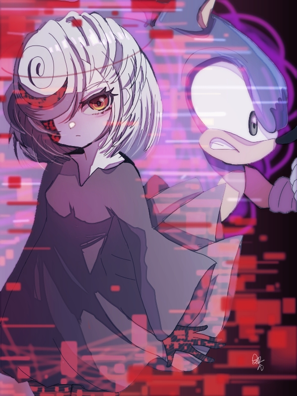 sonic the hedgehog and sage (sonic and 1 more) drawn by akako83