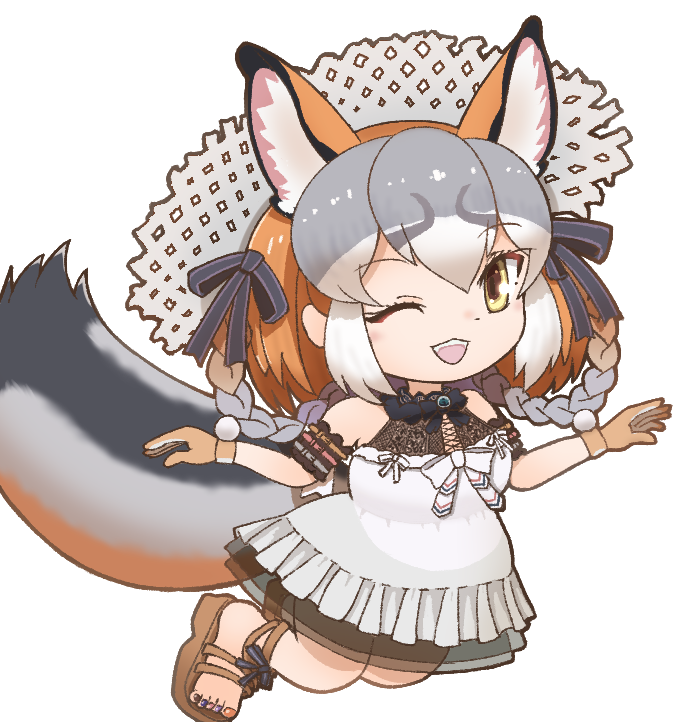 island fox (kemono friends and 1 more) drawn by hissaa_(hisser)