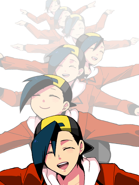 ethan (pokemon and 1 more) drawn by kumo_suzume