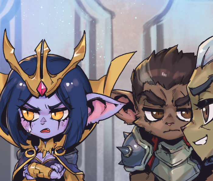 leblanc, darius, and swain (league of legends) drawn by phantom_ix_row