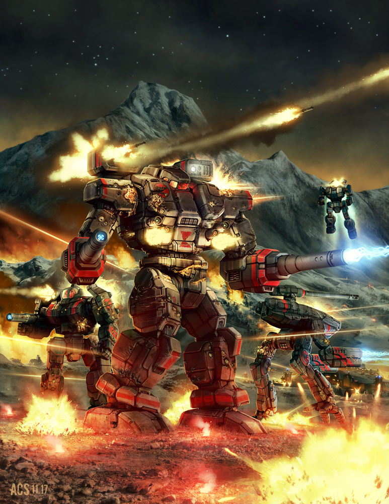 marauder, shadowhawk, warhammer, and griffin (battletech) drawn by anthony_scroggins_(shimmering_sword)