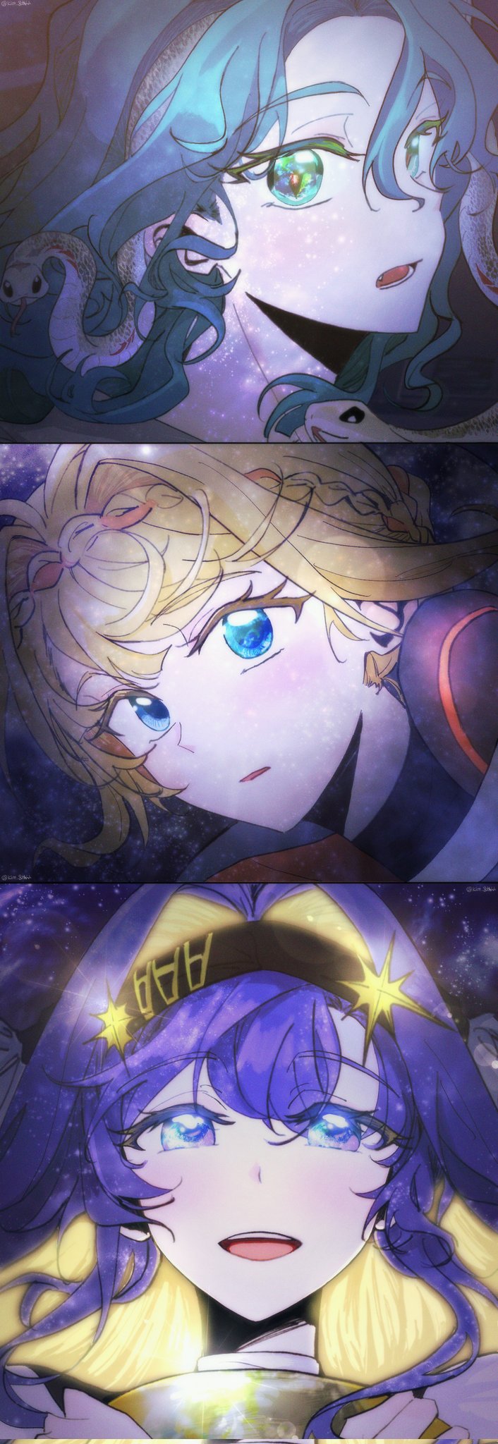 voyager, kiperina, and hissabeth (reverse:1999) drawn by kim_8thhh