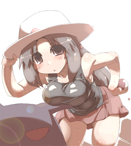leaf and gengar (pokemon and 1 more) drawn by tokyo_(great_akuta)