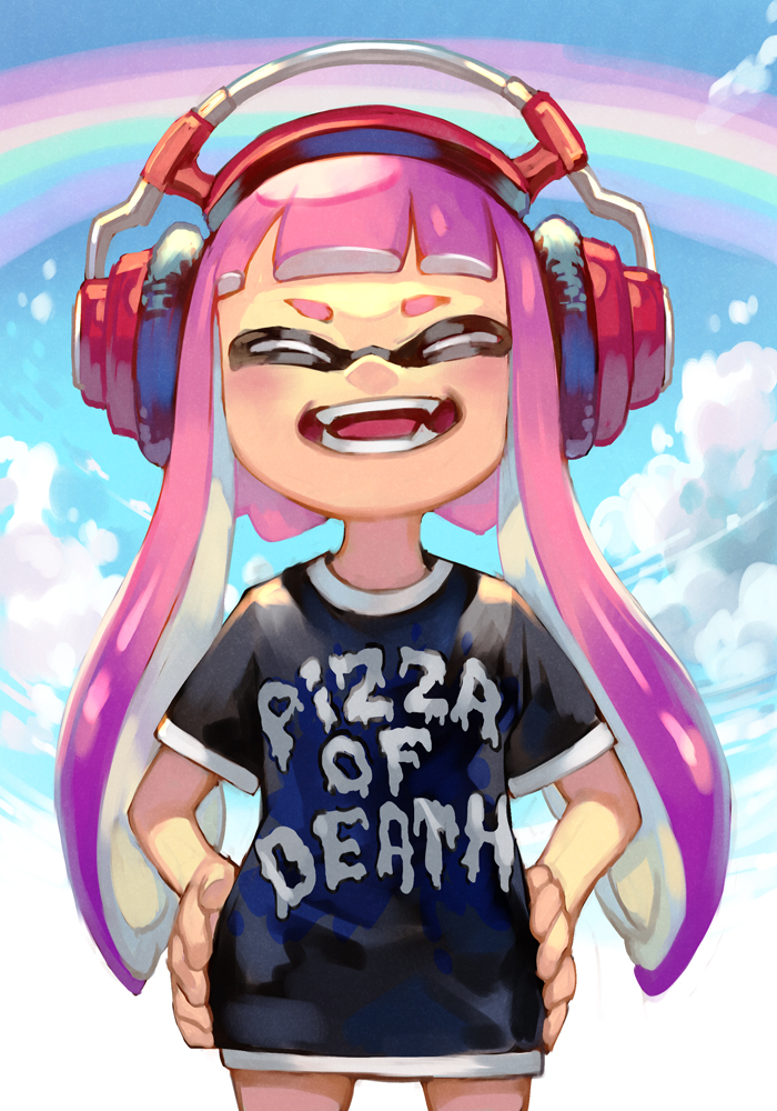 inkling player character and inkling girl (splatoon) drawn by hungry_clicker