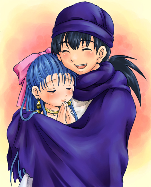 hero and flora (dragon quest and 1 more) drawn by demerin