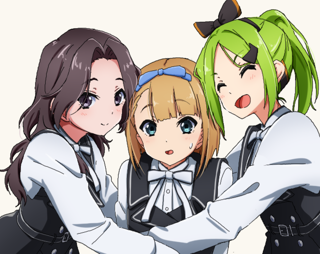 saito nicole, orihara sumika, and kiryu touko (22/7) drawn by igashiko