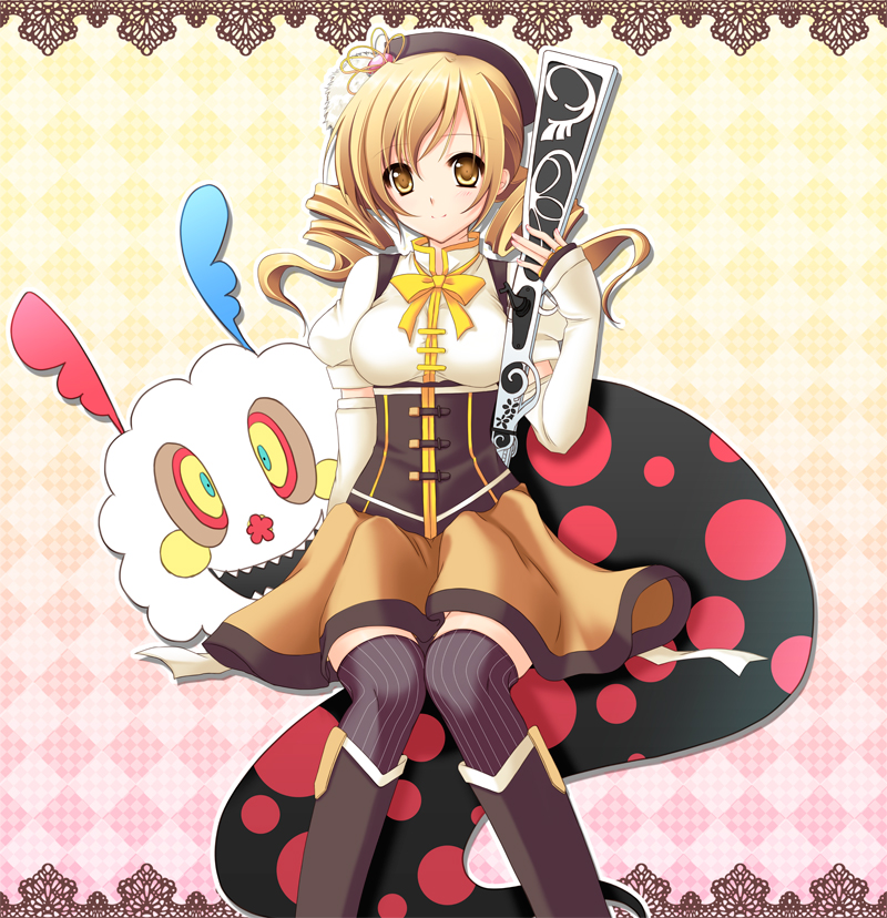 tomoe mami and charlotte (mahou shoujo madoka magica) drawn by mizukoshi_mayu