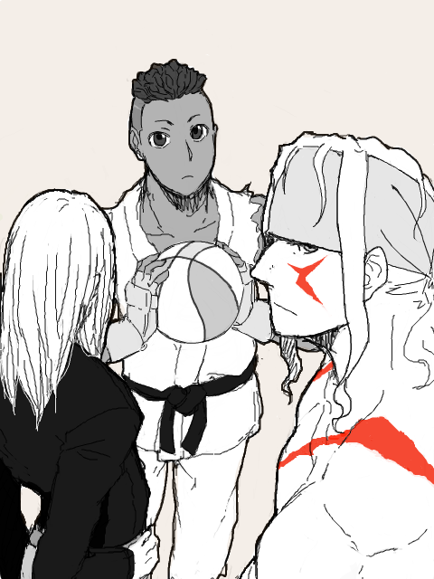 alex, sean matsuda, and remy (street fighter and 1 more) drawn by frogcage