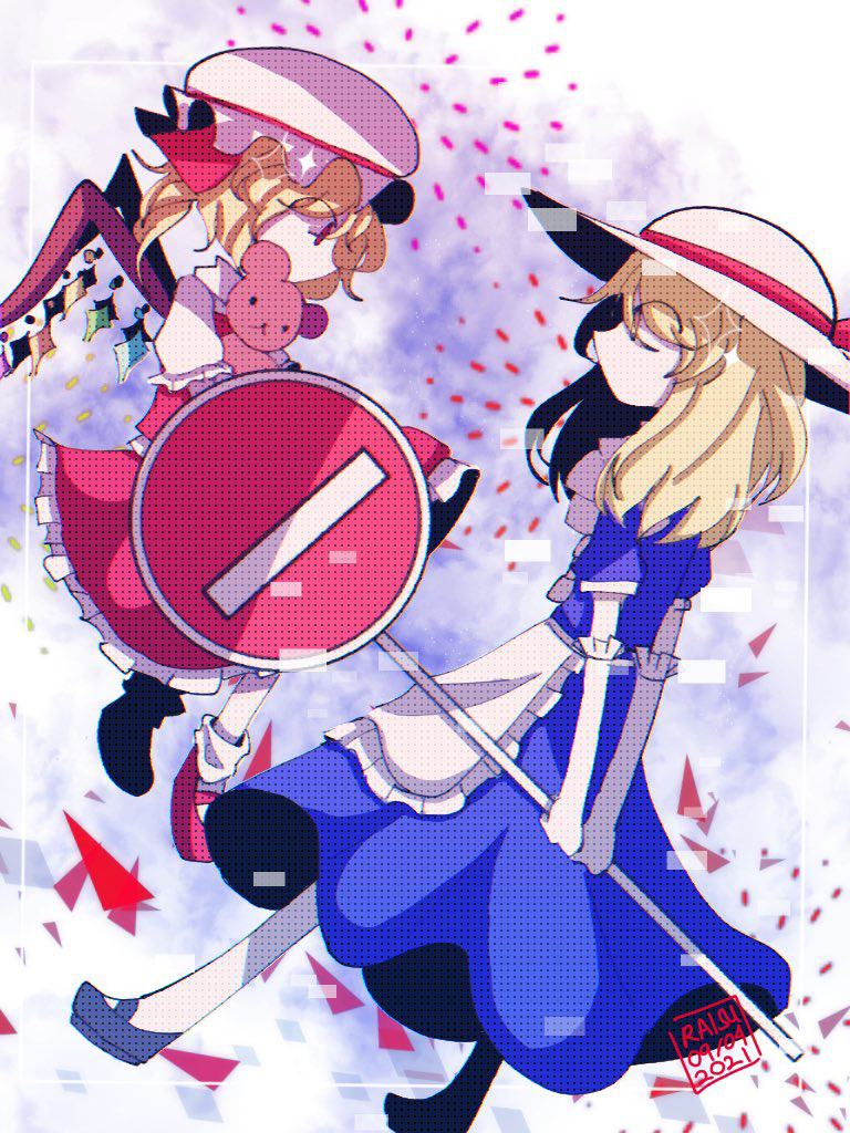 flandre scarlet and kana anaberal (touhou) drawn by raisu_tea