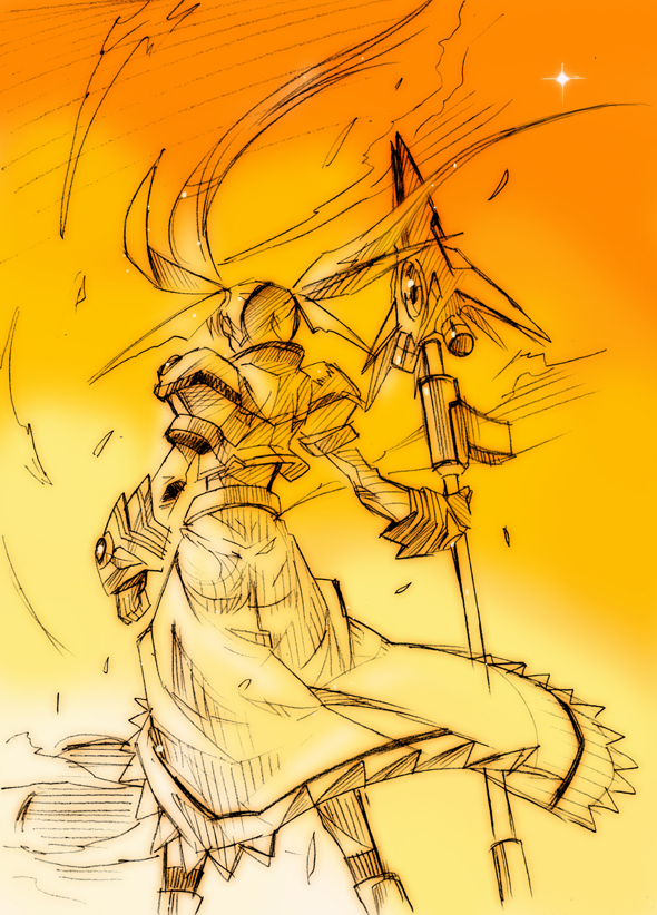 takamachi nanoha and raising heart (lyrical nanoha and 1 more) drawn by m_ganzy