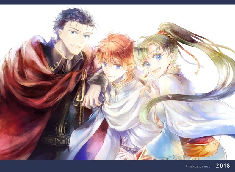 lyn, eliwood, and hector (fire emblem and 2 more) drawn by kuzumosu