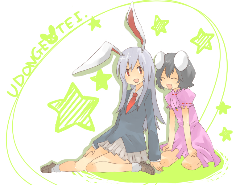 reisen udongein inaba and inaba tewi (touhou) drawn by menoko