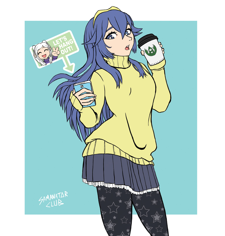 lucina and female robin (fire emblem and 2 more) drawn by samanator_club