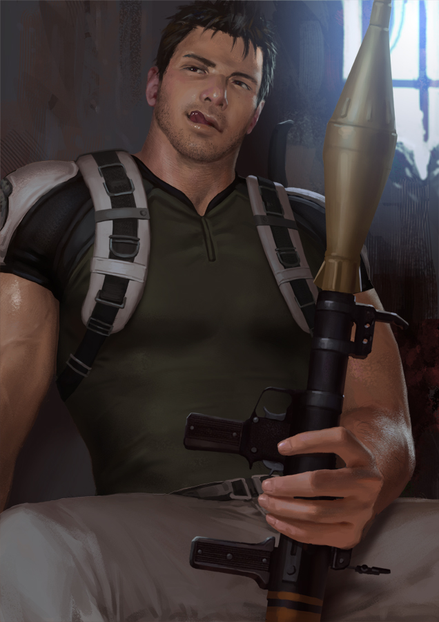 chris redfield (resident evil and 1 more) drawn by penguin_frontier