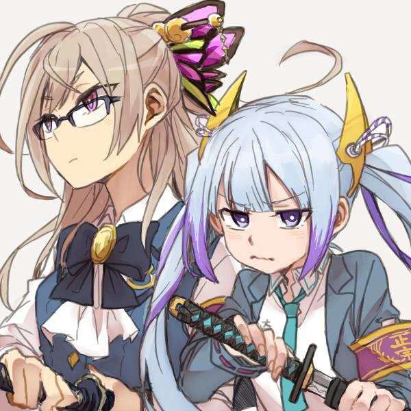 ikeda-masamune nagayo and ishida-masamune kiriko (shinken!!) drawn by ree_(re-19)