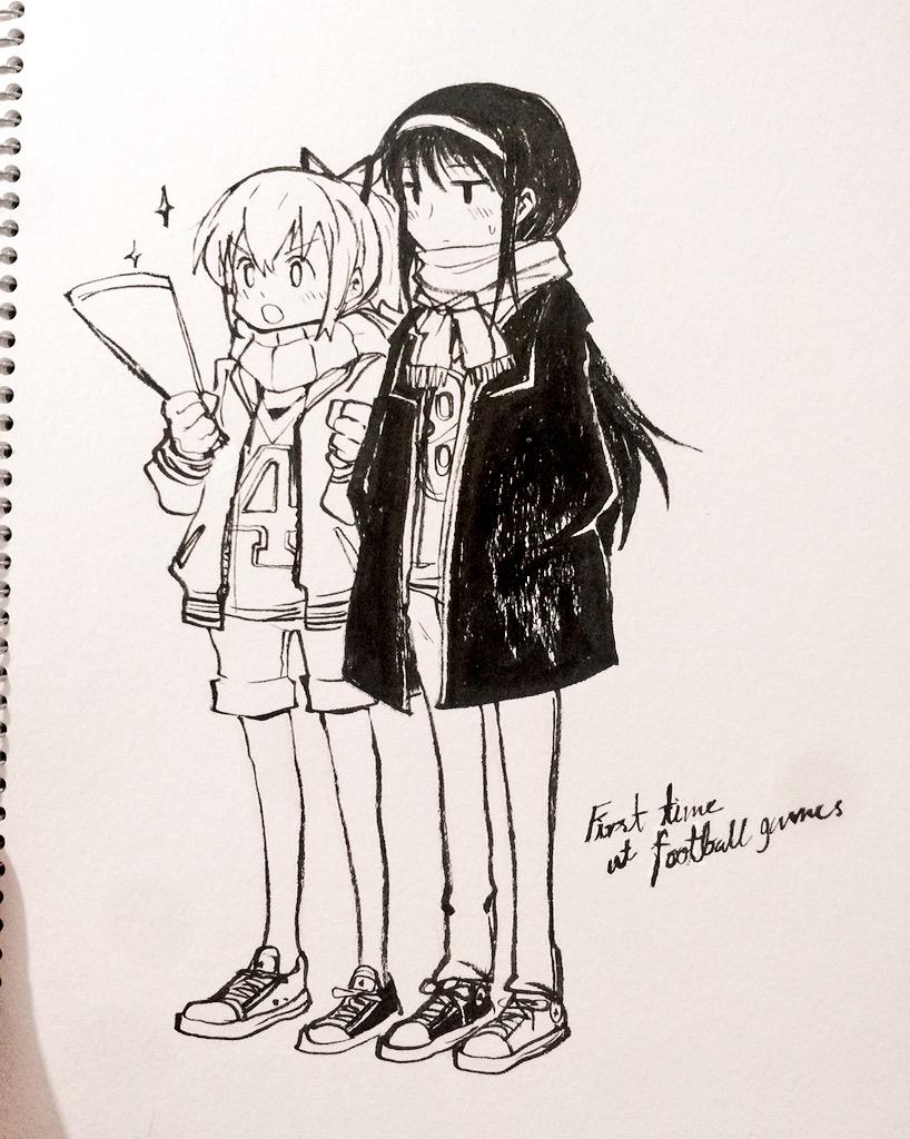 akemi homura and kaname madoka (mahou shoujo madoka magica) drawn by silverxp