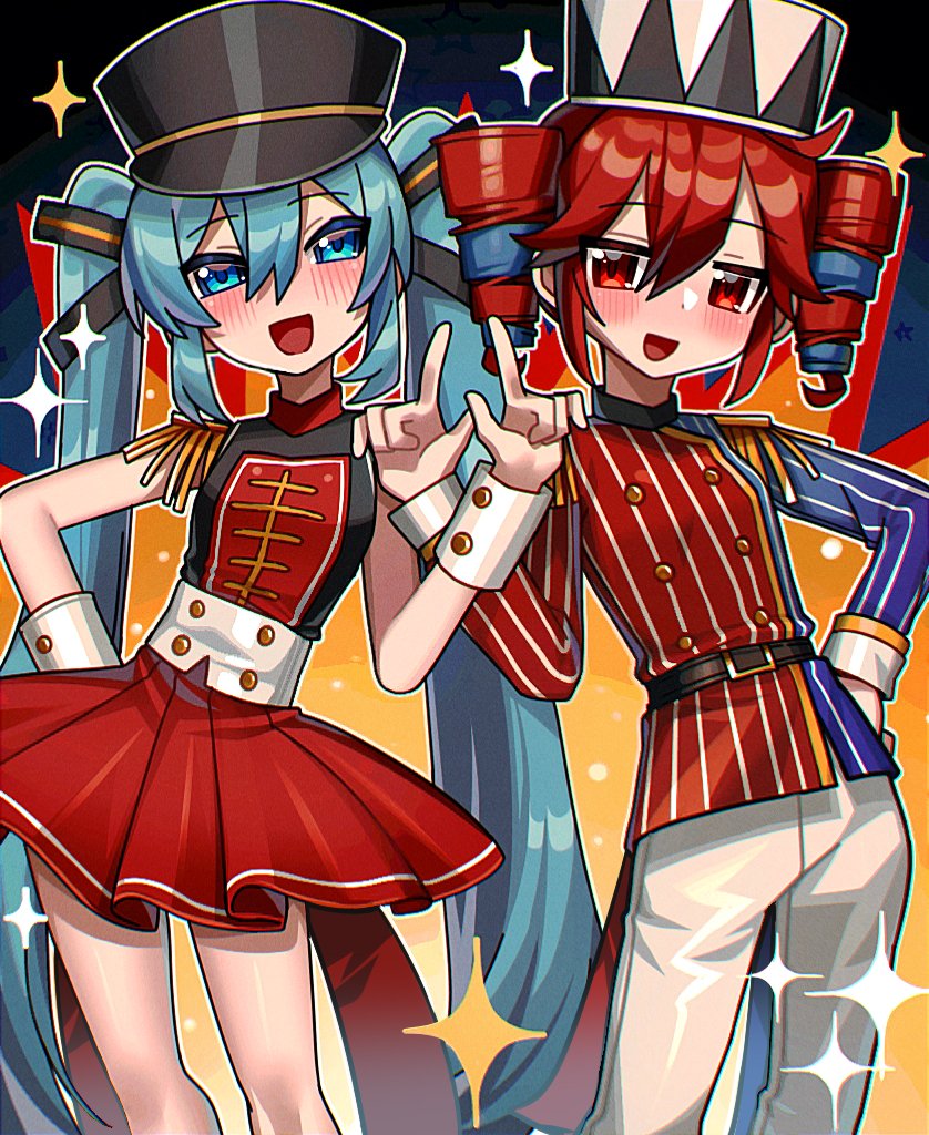 hatsune miku and kasane teto (vocaloid and 2 more) drawn by kakosa_sama