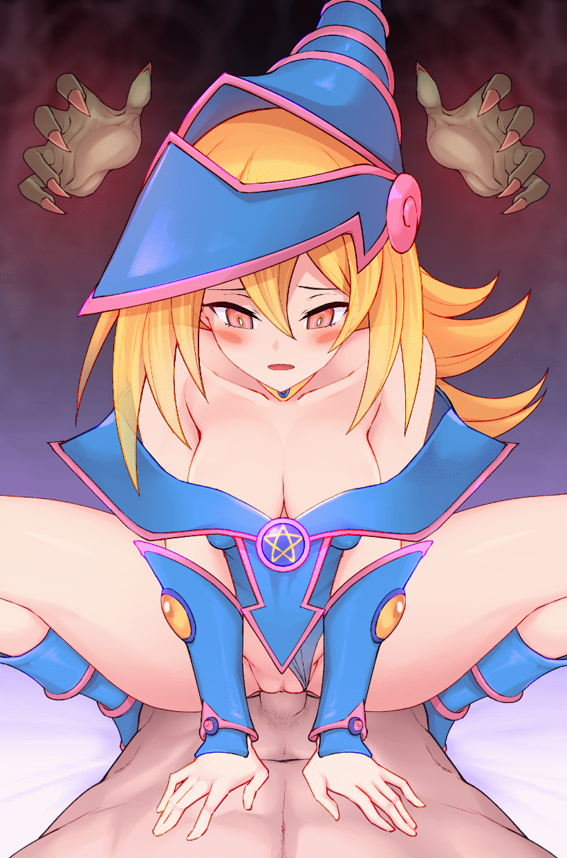 dark magician girl and brain control (yu-gi-oh!) drawn by waero