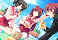 kousaka tamaki, yuzuhara konomi, and kousaka yuuji (to heart and 1 more) drawn by amazuyu_tatsuki and mitsumi_misato