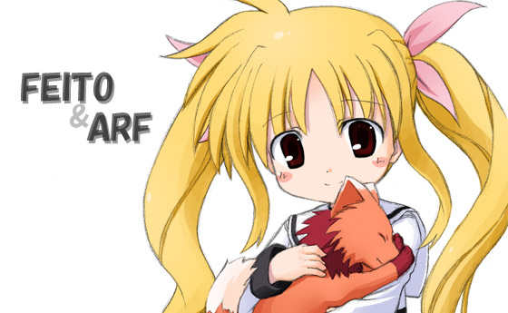 fate testarossa and arf (lyrical nanoha and 2 more) drawn by izuno_kenta