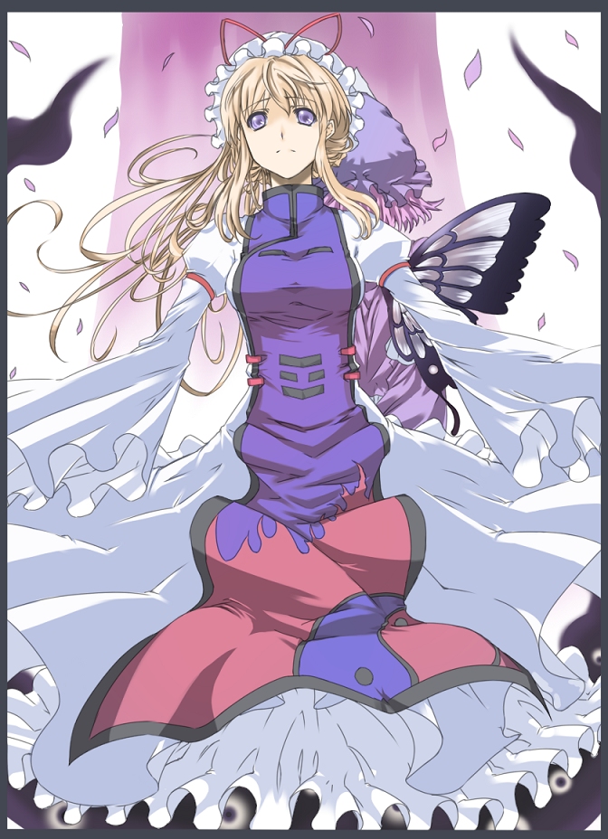 yakumo yukari and saigyouji yuyuko (touhou) drawn by haruichi_(komikal)