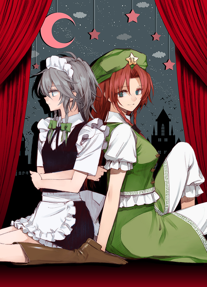 izayoi sakuya and hong meiling (touhou) drawn by minakata_sunao