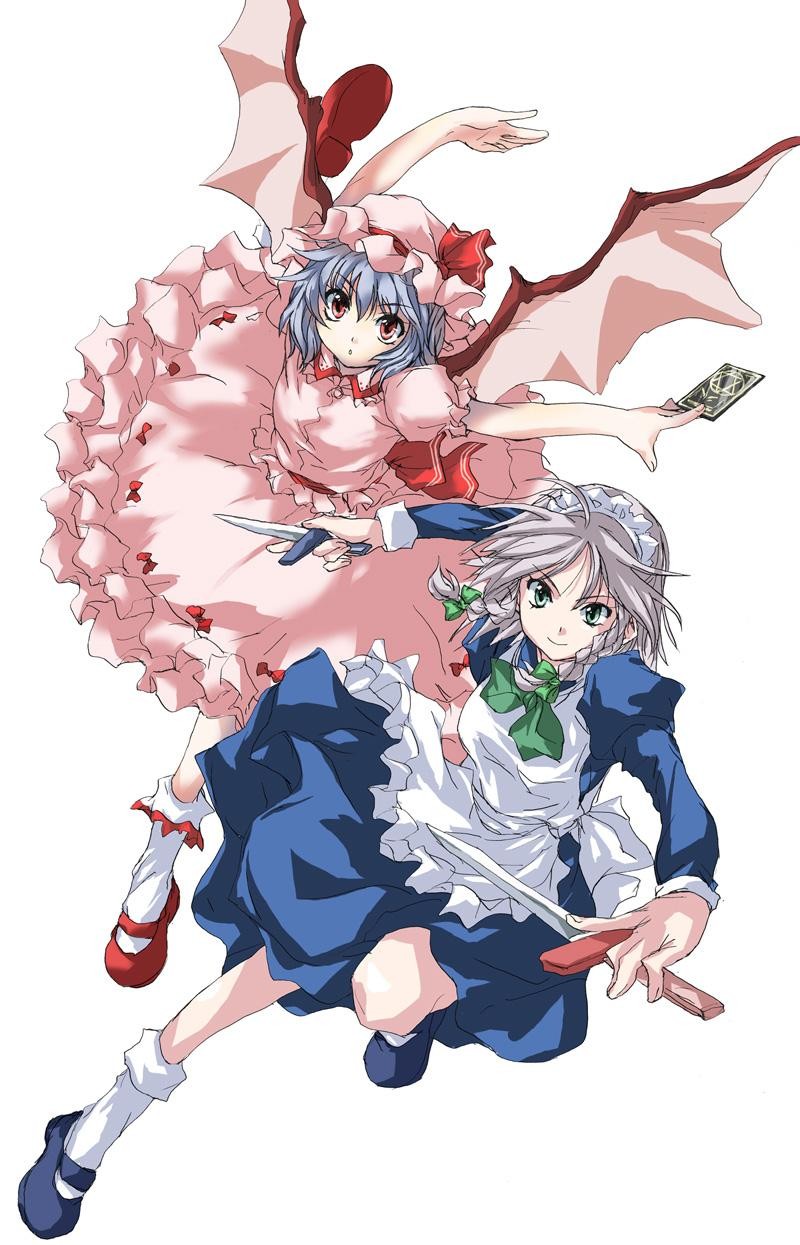 remilia scarlet and izayoi sakuya (touhou) drawn by matsukura_nemu