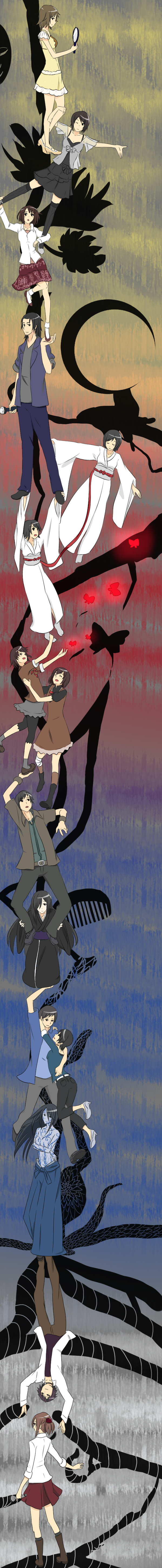 amakura mio, amakura mayu, asou misaki, hinasaki miku, minazuki ruka, and 10 more (durarara!! and 4 more) drawn by shimatsun_(moroheiyanasu)