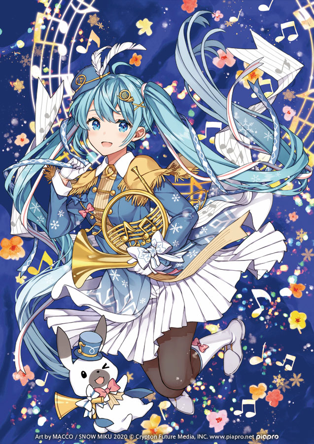 hatsune miku, yuki miku, and rabbit yukine (vocaloid) drawn by macco