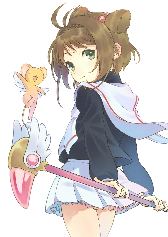 kinomoto sakura and kero (cardcaptor sakura) drawn by t-okada