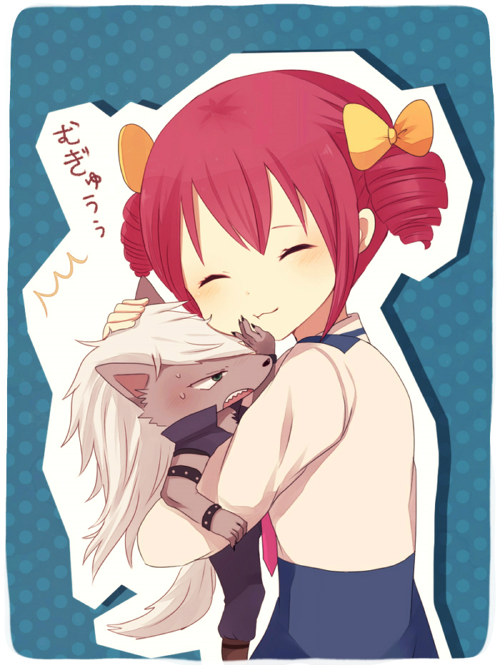 hoshizora miyuki and wolfrun (precure and 1 more) drawn by ayu_(mog)