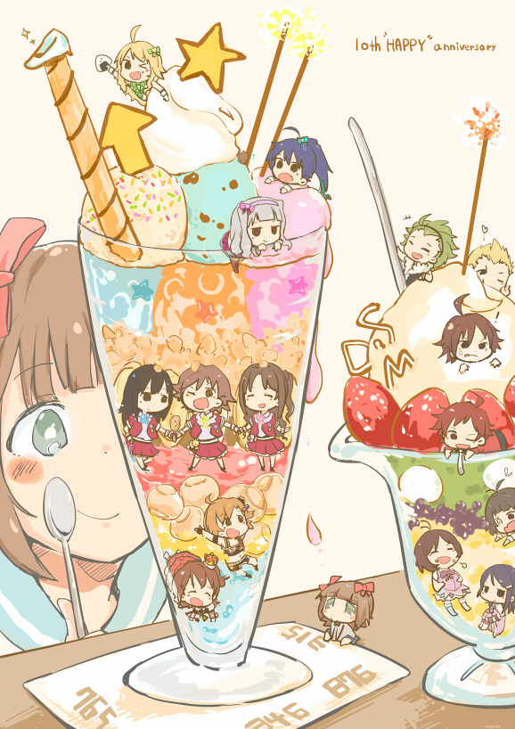 shibuya rin, hoshii miki, amami haruka, shijou takane, shimamura uzuki, and 12 more (idolmaster and 6 more) drawn by kogata_nosuke