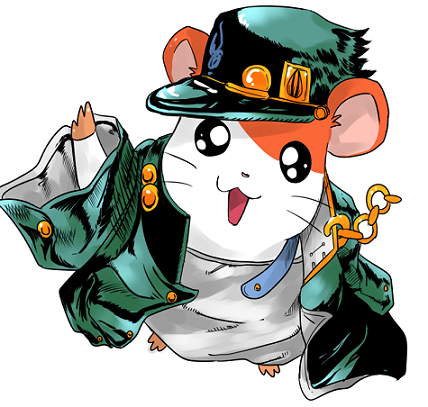 kujo jotaro and hamtaro (jojo no kimyou na bouken and 2 more) drawn by toluda