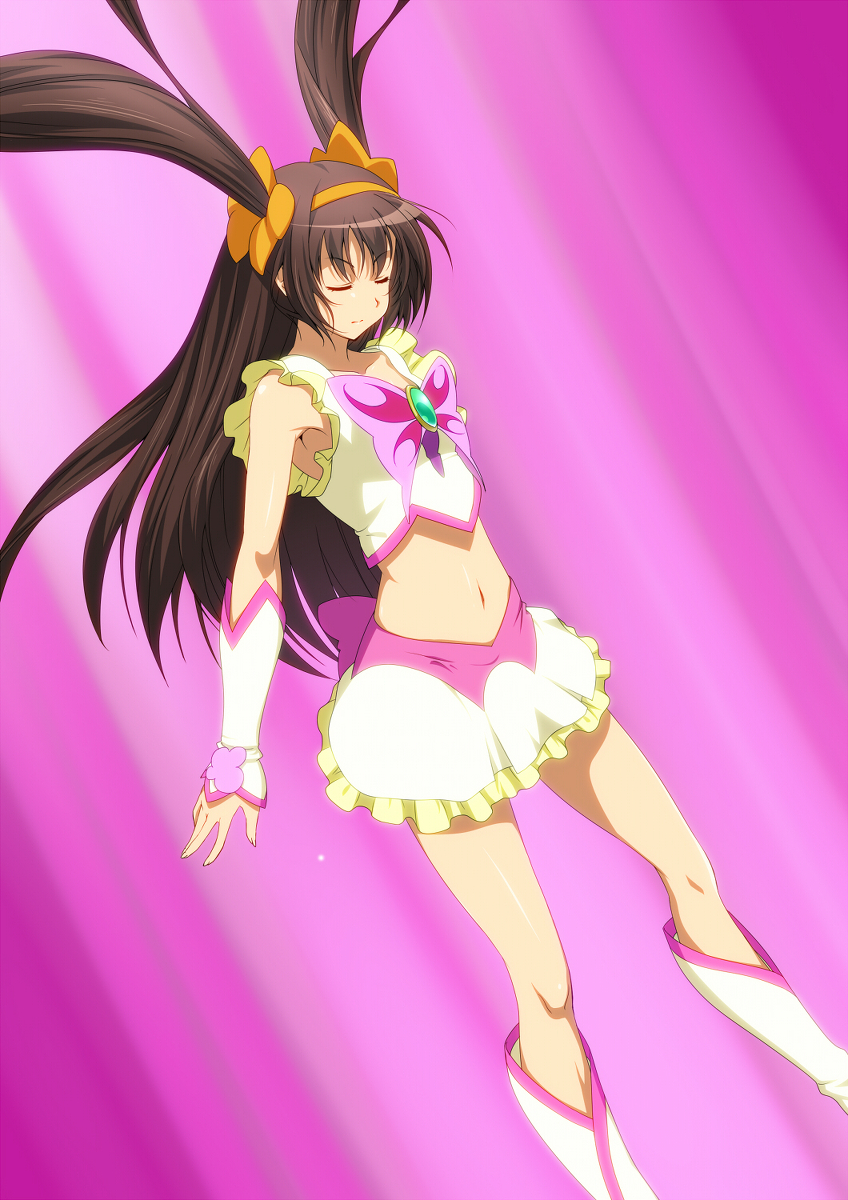 suzumiya haruhi and cure dream (precure and 2 more) drawn by iyakun