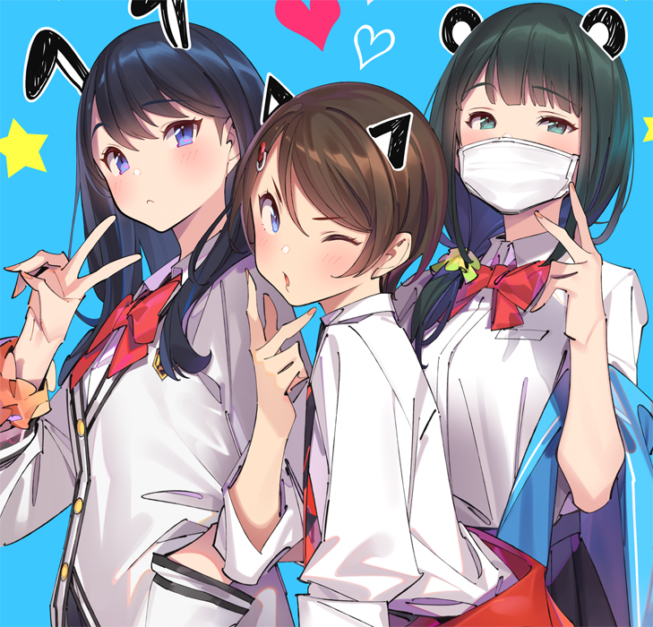 takarada rikka, hassu, and namiko (gridman universe and 1 more) drawn by popqn