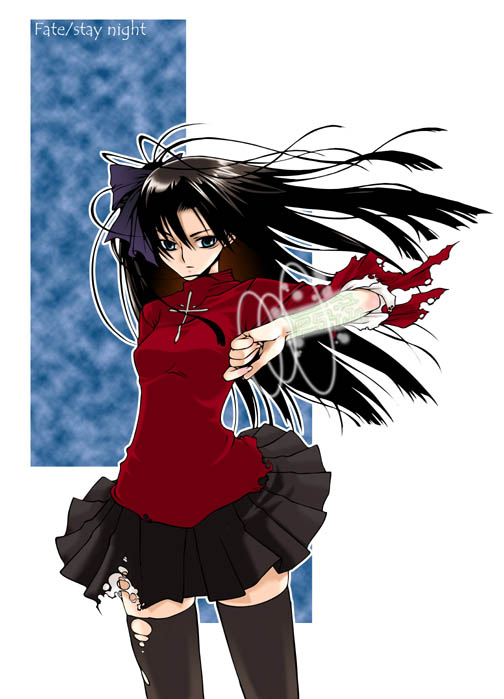 tohsaka rin (fate and 1 more) drawn by skull_mania
