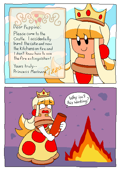 princess peach and pizza princess (original and 3 more) drawn by tinytoxicwaste101