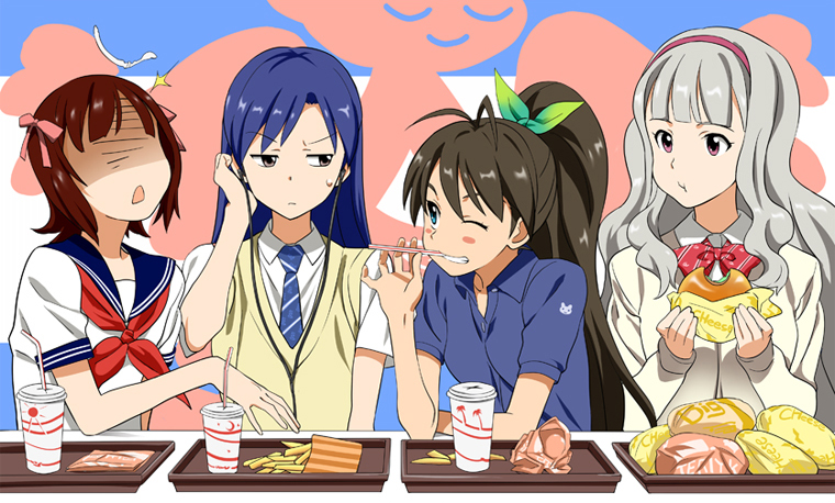 kisaragi chihaya, amami haruka, shijou takane, and ganaha hibiki (idolmaster) drawn by rato
