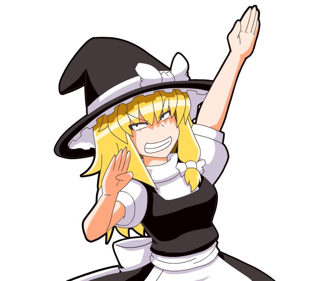 kirisame marisa and usain bolt (touhou) drawn by yamato_damashi