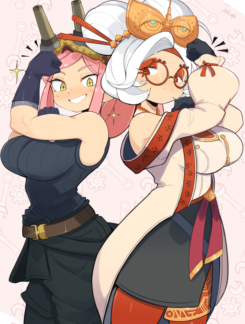 purah and hatsume mei (boku no hero academia and 2 more) drawn by jellcaps