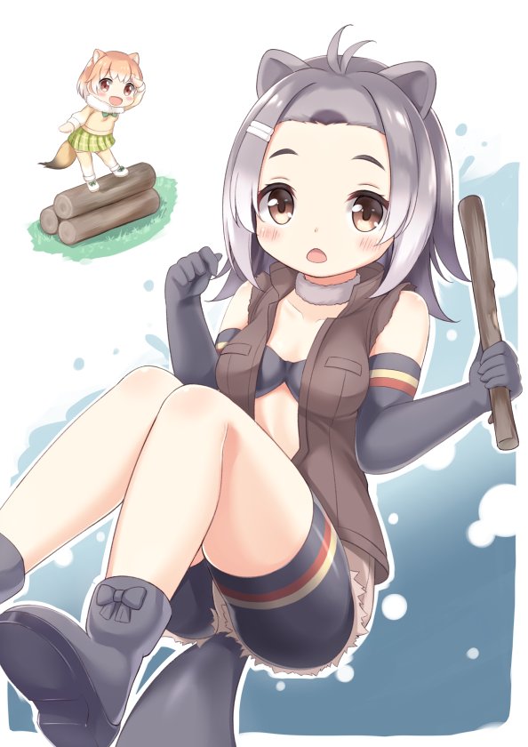 american beaver and black-tailed prairie dog (kemono friends) drawn by matsuu_(akiomoi)