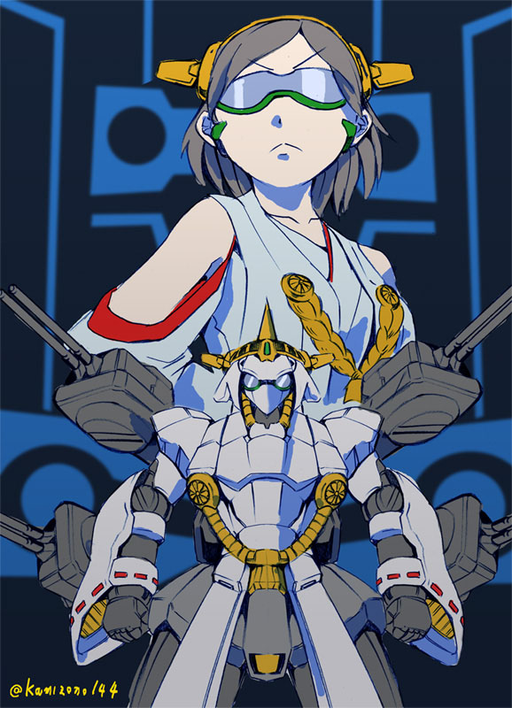 kirishima and miss sazabi (kantai collection and 2 more) drawn by kamizono_(spookyhouse)