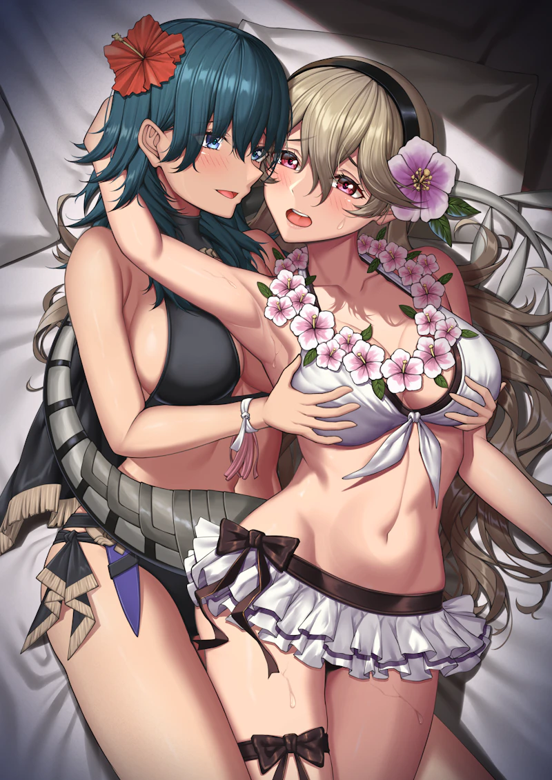 female byleth and female corrin (fire emblem and 3 more) drawn by nemunemu_semi