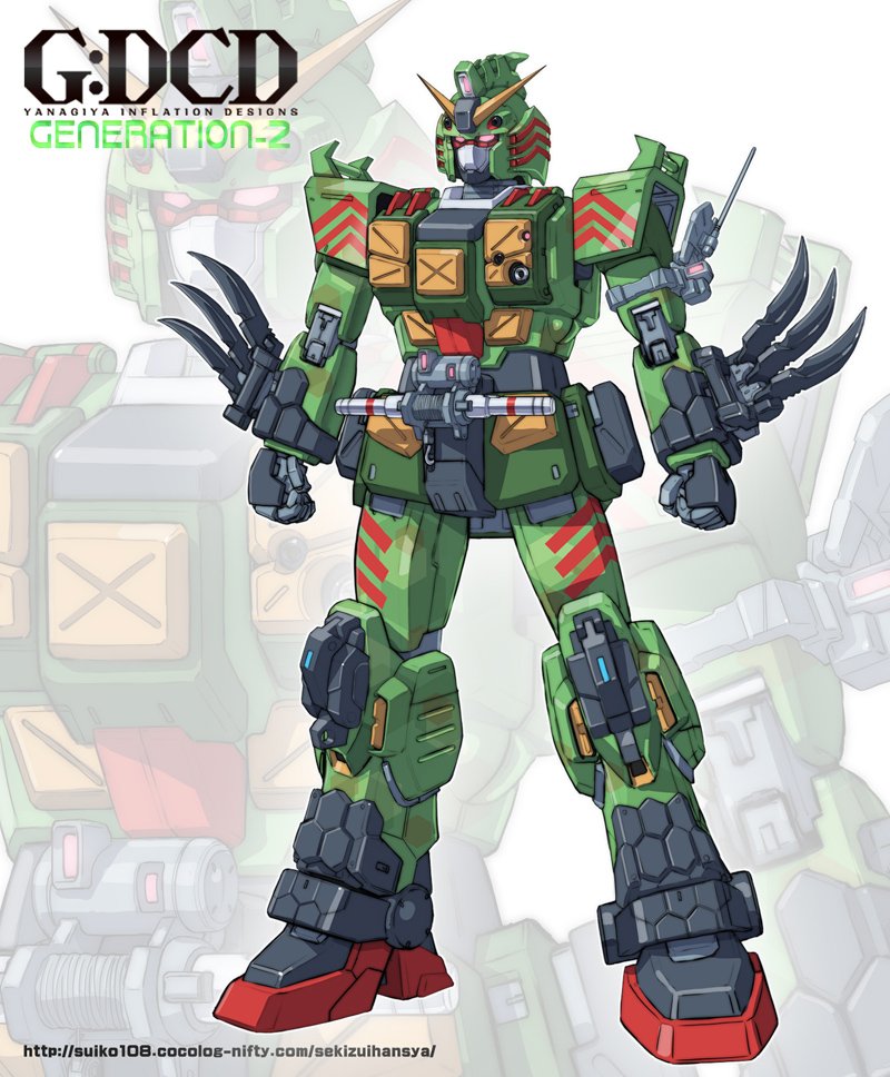 ground gundam and kamen rider amazon omega (gundam and 3 more) drawn by yanagi_joe