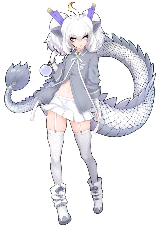 white dragon (kemono friends and 1 more) drawn by ise_(0425)
