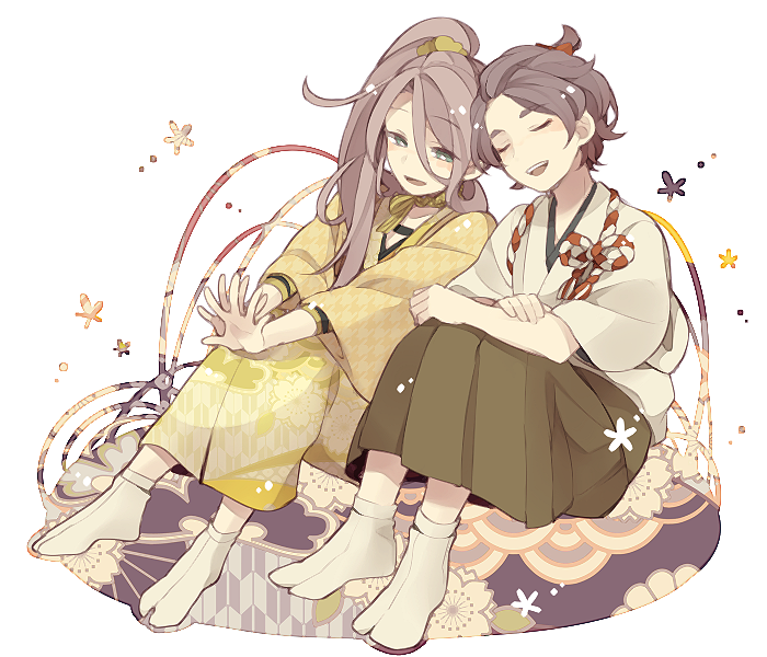 kasen kanesada and hachisuka kotetsu (touken ranbu) drawn by saku_anna