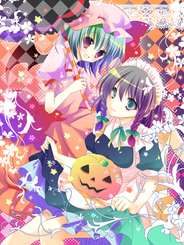 remilia scarlet and izayoi sakuya (touhou) drawn by hashimo_yuki