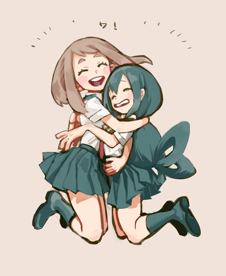 uraraka ochaco and asui tsuyu (boku no hero academia) drawn by ohhhhhhtsu