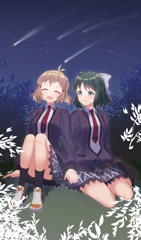 tachibana hibiki and kohinata miku (senki zesshou symphogear) drawn by sentaku_nori