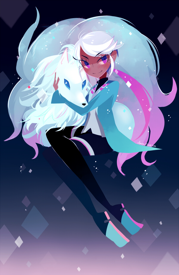 alolan ninetales and blanche (pokemon and 1 more) drawn by projecttiger